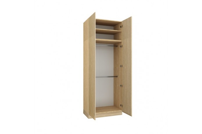 Armoire penderie et étagères 90 cm chêne huilé Ambiance