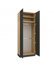 Armoire penderie et étagères 90 cm gris graphite Ambiance