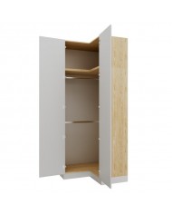 Armoire d'angle double penderie 97,5 cm blanc mat Ambiance
