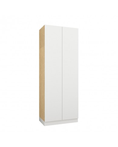 Armoire penderie et étagères avec tiroirs 90 cm blanc mat Ambiance