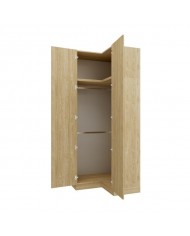 Armoire d'angle double penderie 97,5 cm chêne huilé Ambiance