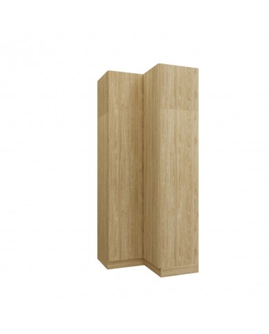 Armoire d'angle double penderie 97,5 cm chêne huilé Ambiance