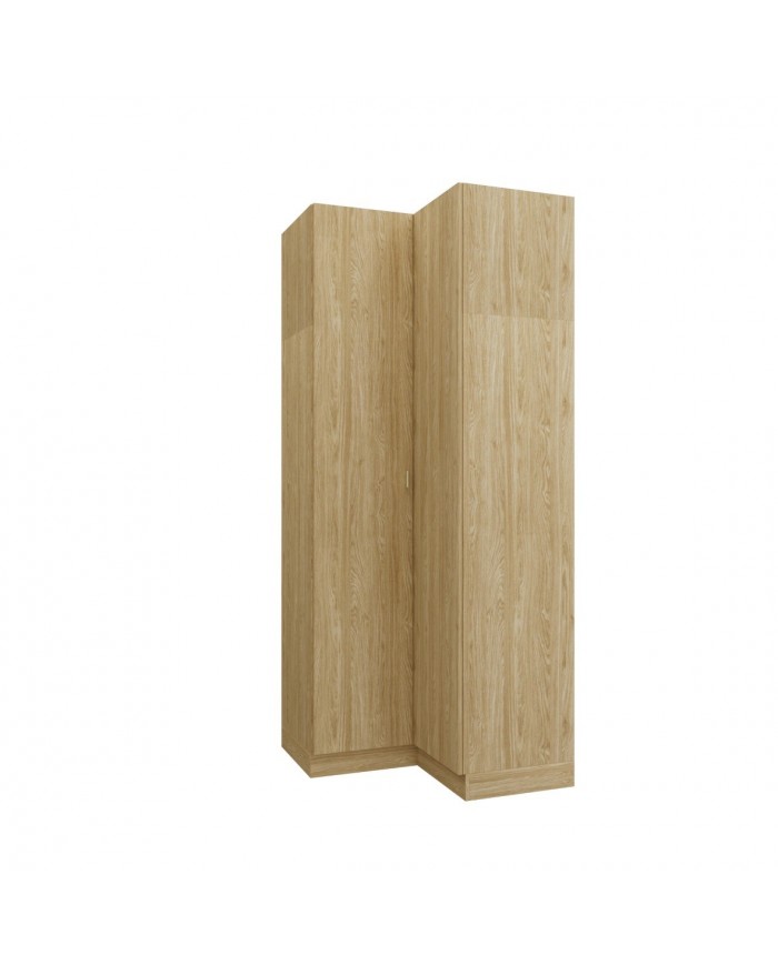 Armoire d'angle double penderie 97,5 cm chêne huilé Ambiance