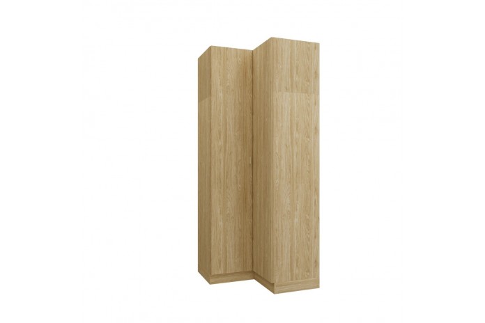 Armoire d'angle double penderie 97,5 cm chêne huilé Ambiance