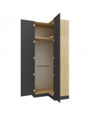 Armoire d'angle double penderie 97,5 cm gris graphite Ambiance