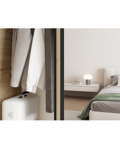 Armoire coulissante Lucina III avec miroir - chêne artisanal 60x180 cm