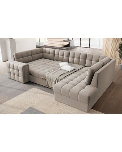 Canapé d’angle CONVERTIBLE + COFFRE GIGANTO – Le haut de gamme géant & malin à prix canon