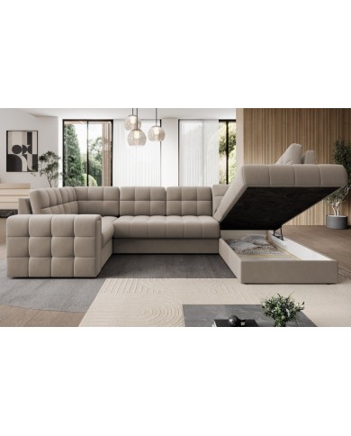 Canapé d’angle CONVERTIBLE + COFFRE GIGANTO – Le haut de gamme géant & malin à prix canon
