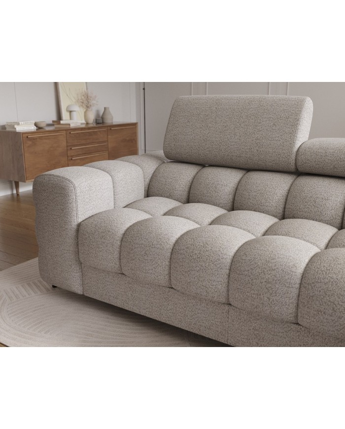 Canapé d’angle convertible couchage et coffre design pieds métal Bravo