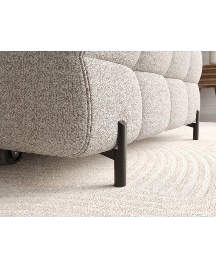 Canapé d’angle convertible couchage et coffre design pieds métal Bravo