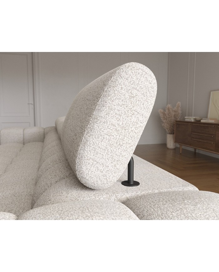 Canapé d’angle convertible couchage et coffre design pieds métal Bravo