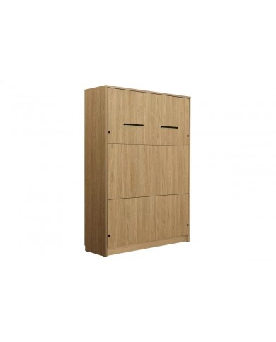 Lit escamotable vertical 140×200 cm avec bureau intégré CHENE HUILE DELUXE