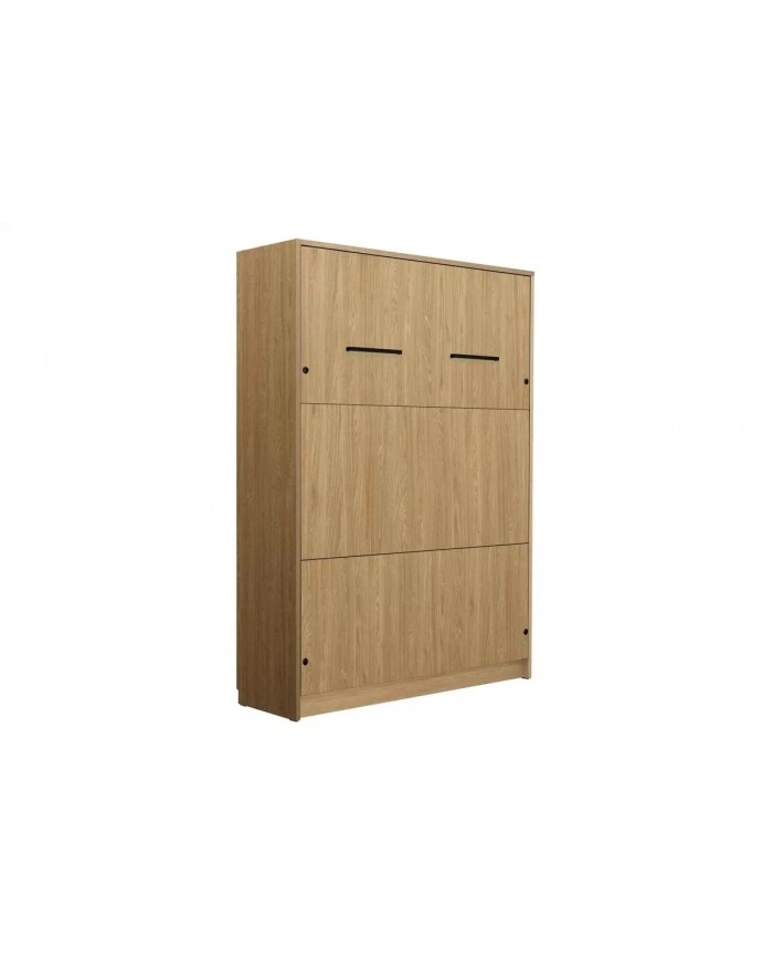 Lit escamotable vertical 140×200 cm avec bureau intégré CHENE HUILE DELUXE