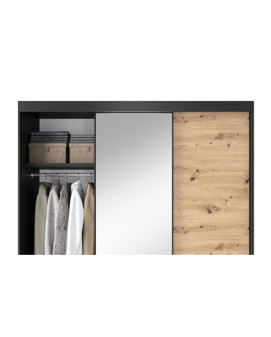 🖤 URBANO MIROIR  – L’Armoire contemporaine grand format Design bicolore. Rangement intelligent. Élégance brute.