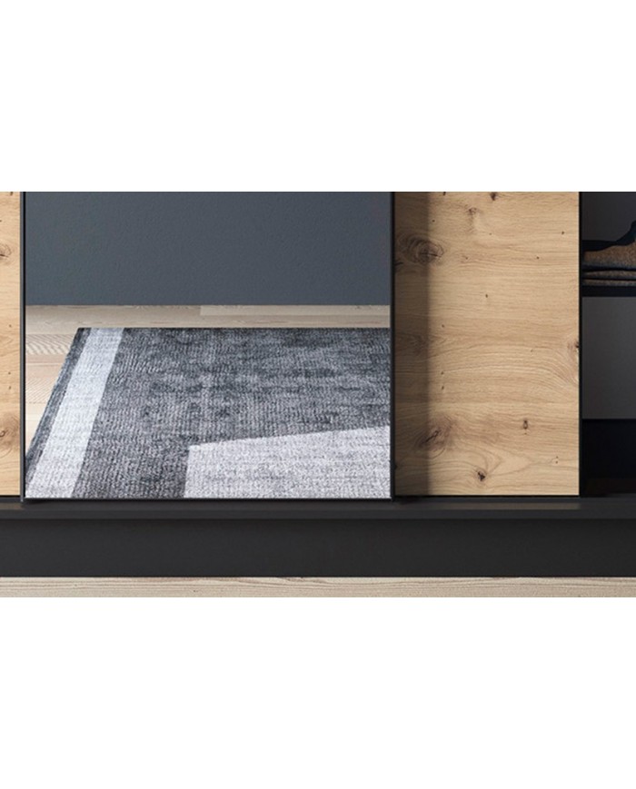 🖤 URBANO MIROIR  – L’Armoire contemporaine grand format Design bicolore. Rangement intelligent. Élégance brute.