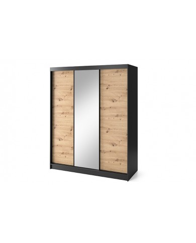 🖤 URBANO MIROIR  – L’Armoire contemporaine grand format Design bicolore. Rangement intelligent. Élégance brute.