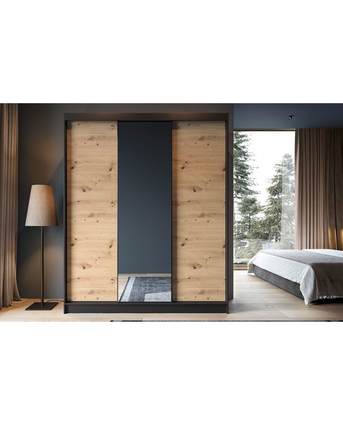 🖤 URBANO MIROIR  – L’Armoire contemporaine grand format Design bicolore. Rangement intelligent. Élégance brute.