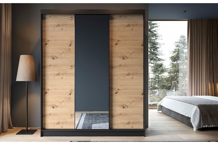 🖤 URBANO MIROIR  – L’Armoire contemporaine grand format Design bicolore. Rangement intelligent. Élégance brute.