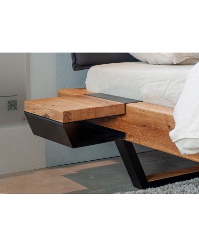 Table de chevets suspendu chêne pour lit chêne massif 0583