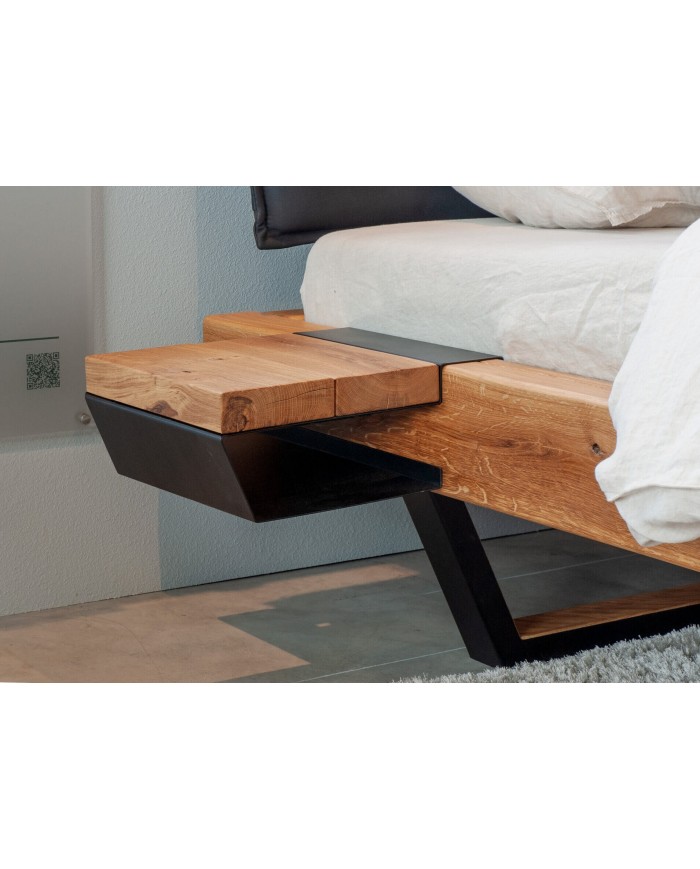 Table de chevets suspendu chêne pour lit chêne massif 0583