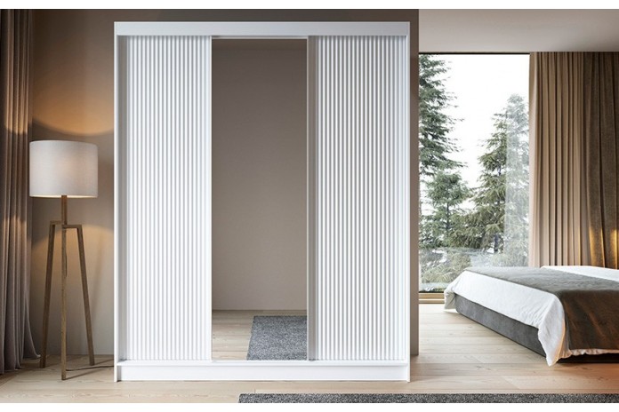 ARMOIRE STELLARA MIROIR 180  Puissance de rangement. Élégance sculptée Présence affirmée.
