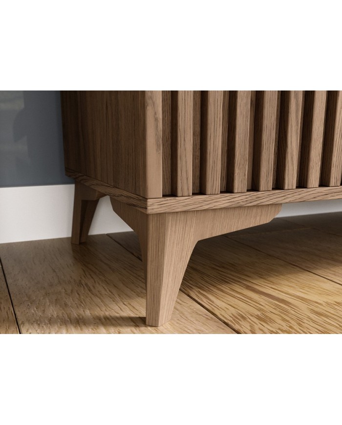 ARMOIRE “ALTERRA” – Armoire dressing en chêne artisan 3 portes, avec tiroirs et tringles