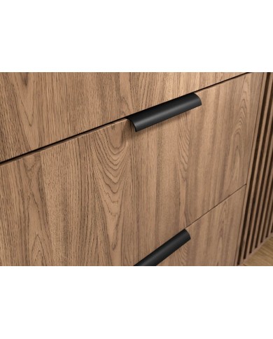 ARMOIRE “ALTERRA” – Armoire dressing en chêne artisan 3 portes, avec tiroirs et tringles