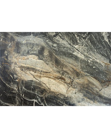 Table à manger en céramique aspect marbre taupe 180-220 (260) cm VELVETSTONE