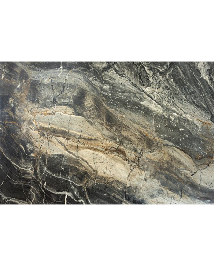 Table à manger en céramique aspect marbre taupe 180-220 (260) cm VELVETSTONE