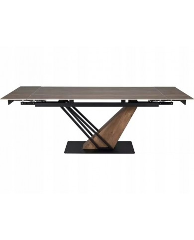 Table extensible GENESE LEGNO – Chêne naturel & métal noir | 160-220 cm | Style industriel haut de gamme