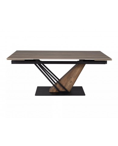Table extensible GENESE LEGNO – Chêne naturel & métal noir | 160-220 cm | Style industriel haut de gamme