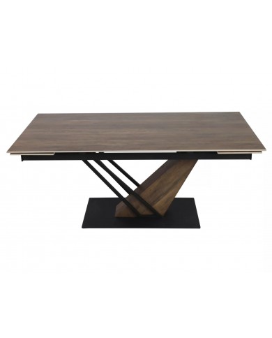 Table extensible GENESE LEGNO – Chêne naturel & métal noir | 160-220 cm | Style industriel haut de gamme