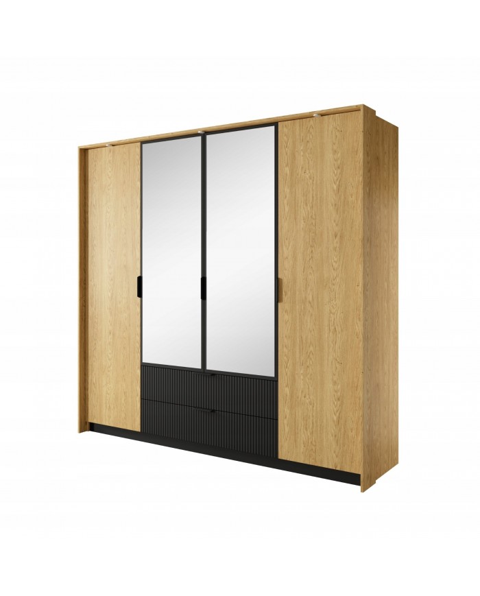 Armoire BALTINO – Élégance moderne, fonctionnalité maximale  Le style urbain chic s’invite dans votre chambre
