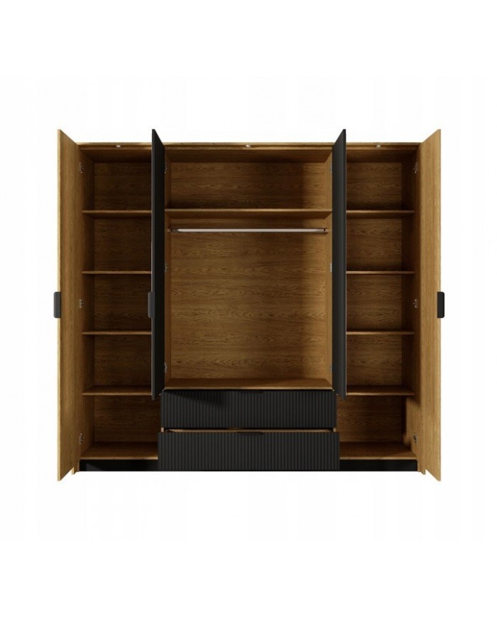 Armoire BALTINO – Élégance moderne, fonctionnalité maximale  Le style urbain chic s’invite dans votre chambre