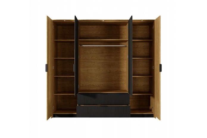 Armoire BALTINO – Élégance moderne, fonctionnalité maximale  Le style urbain chic s’invite dans votre chambre