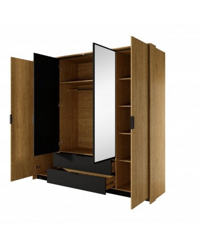 Armoire BALTINO – Élégance moderne, fonctionnalité maximale  Le style urbain chic s’invite dans votre chambre