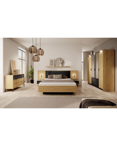 Armoire BALTINO – Élégance moderne, fonctionnalité maximale  Le style urbain chic s’invite dans votre chambre