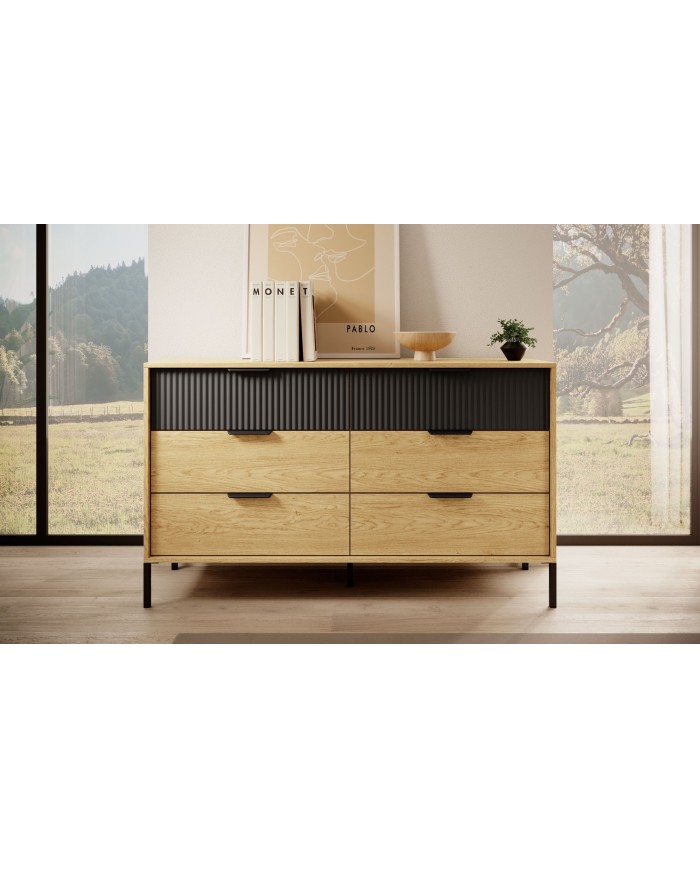 Armoire BALTINO – Élégance moderne, fonctionnalité maximale  Le style urbain chic s’invite dans votre chambre