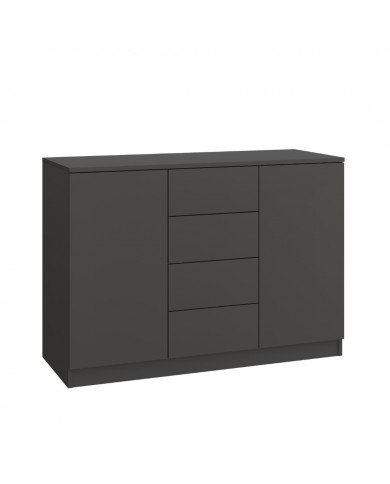 Commode 4 tiroirs et 2 portes 120 cm gris graphite Ambiance