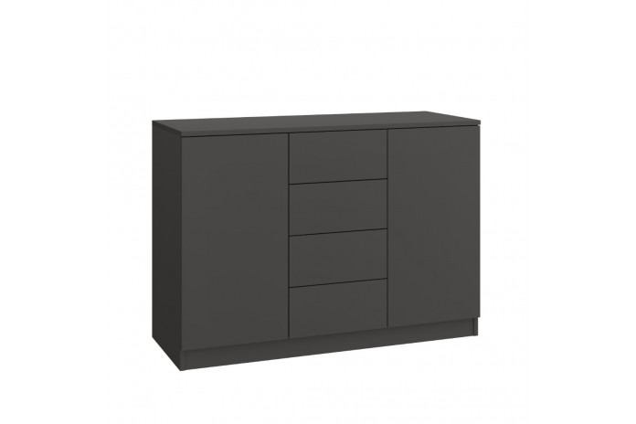 Commode 4 tiroirs et 2 portes 120 cm gris graphite Ambiance