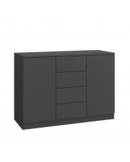 Commode 4 tiroirs et 2 portes 120 cm gris graphite Ambiance