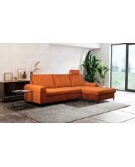 Canapé d’angle DIVANO LUX Solution 3-en-1 : Canapé haut de gamme + lit 2 places + rangement intégré