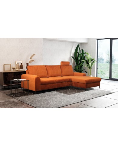 Canapé d’angle DIVANO LUX Solution 3-en-1 : Canapé haut de gamme + lit 2 places + rangement intégré