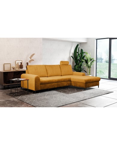 Canapé d’angle DIVANO LUX COLORS 3-en-1 : Canapé haut de gamme + lit 2 places + rangement intégré MEGA PROMO