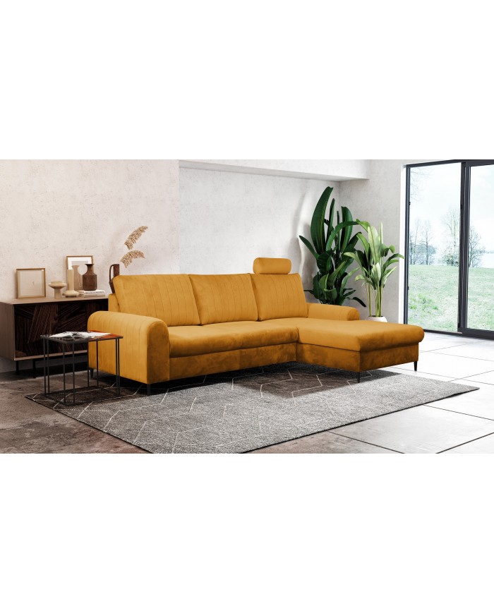 Canapé d’angle DIVANO LUX COLORS 3-en-1 : Canapé haut de gamme + lit 2 places + rangement intégré MEGA PROMO