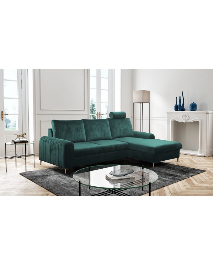 Canapé d’angle DIVANO LUX COLORS 3-en-1 : Canapé haut de gamme + lit 2 places + rangement intégré MEGA PROMO