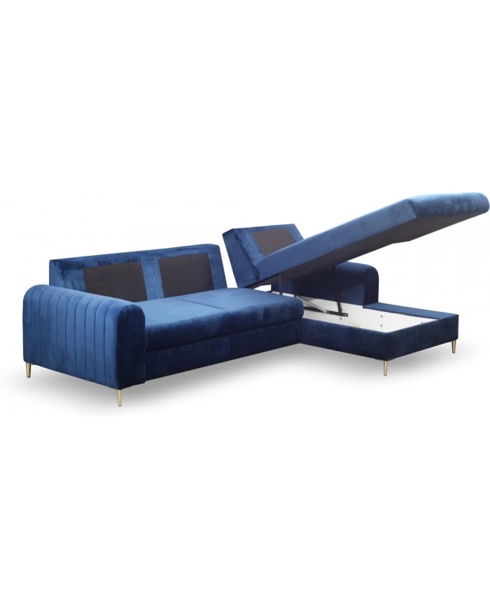 Canapé d’angle DIVANO LUX COLORS 3-en-1 : Canapé haut de gamme + lit 2 places + rangement intégré MEGA PROMO