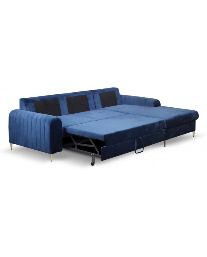 Canapé d’angle DIVANO LUX COLORS 3-en-1 : Canapé haut de gamme + lit 2 places + rangement intégré MEGA PROMO