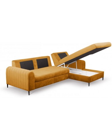 Canapé d’angle DIVANO LUX COLORS 3-en-1 : Canapé haut de gamme + lit 2 places + rangement intégré MEGA PROMO