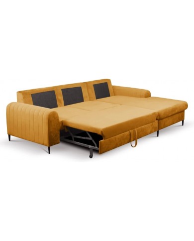 Canapé d’angle DIVANO LUX COLORS 3-en-1 : Canapé haut de gamme + lit 2 places + rangement intégré MEGA PROMO